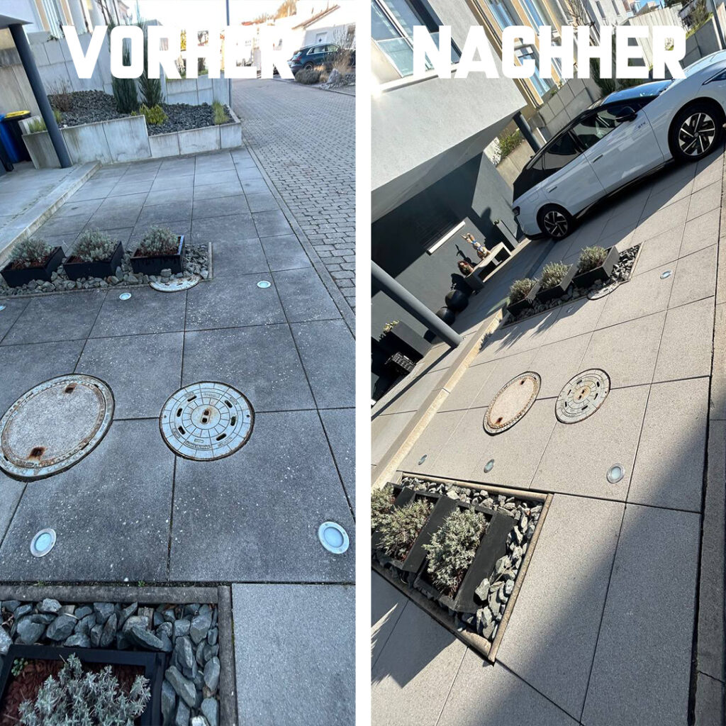 Steinreinigung Parkplatz
